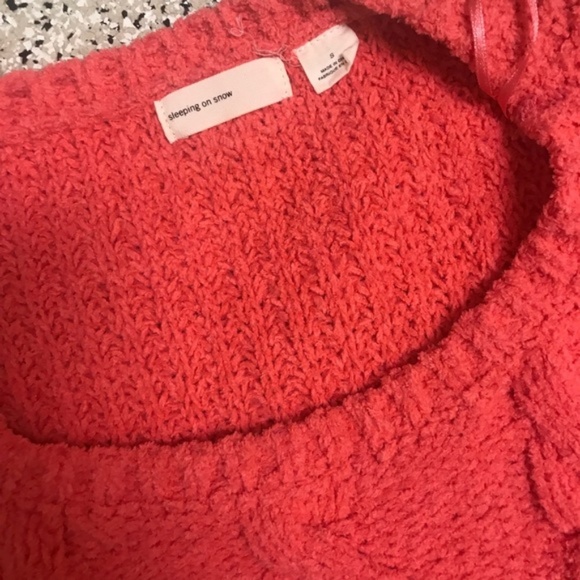 Anthropologie bright pinkish orange coral sweater - Picture 2 of 5